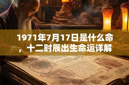 1971年7月17日是什么命，十二时辰出生命运详解