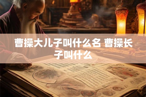 曹操大儿子叫什么名 曹操长子叫什么
