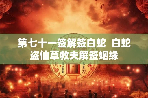 第七十一签解签白蛇  白蛇盗仙草救夫解签姻缘