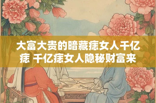 大富大贵的暗藏痣女人千亿痣 千亿痣女人隐秘财富来源
