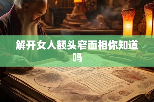 解开女人额头窄面相你知道吗