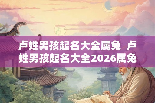卢姓男孩起名大全属兔 卢姓男孩起名大全2026属兔 卢姓男孩起名大全属兔 卢姓男孩起名大全2026属兔