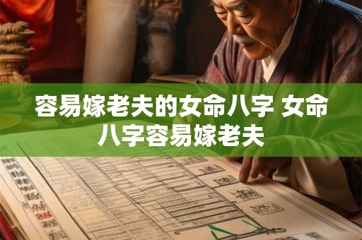 容易嫁老夫的女命八字 女命八字容易嫁老夫