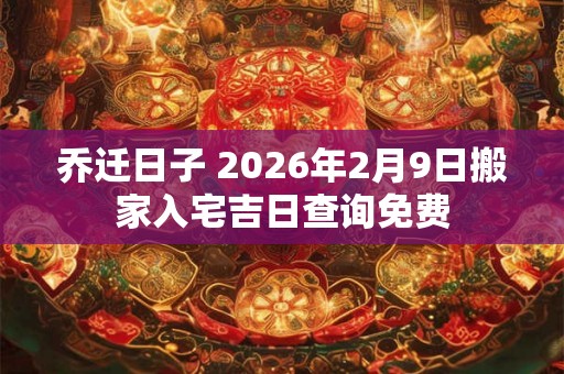 乔迁日子 2026年2月9日搬家入宅吉日查询免费
