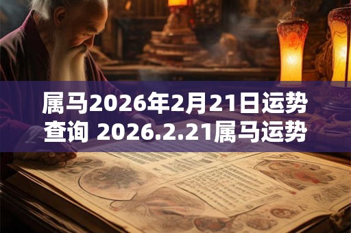 属马2026年2月21日运势查询 2026.2.21属马运势分析