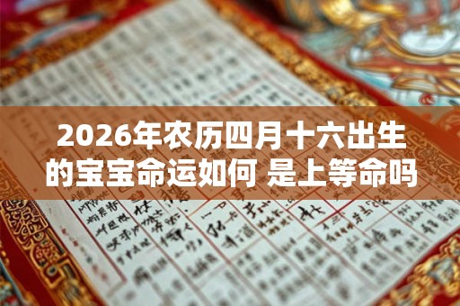 2026年农历四月十六出生的宝宝命运如何 是上等命吗