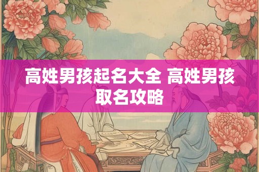 高姓男孩起名大全 高姓男孩取名攻略