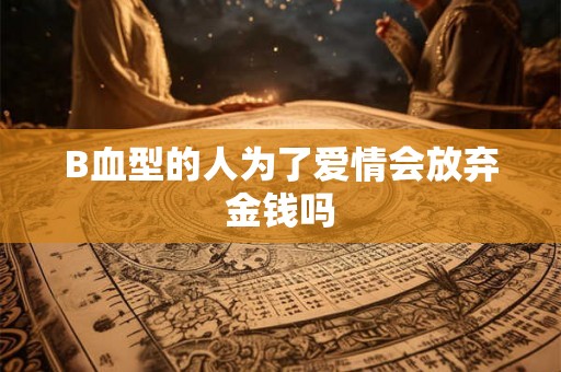 B血型的人为了爱情会放弃金钱吗