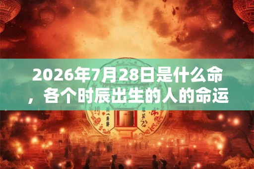 2026年7月28日是什么命，各个时辰出生的人的命运