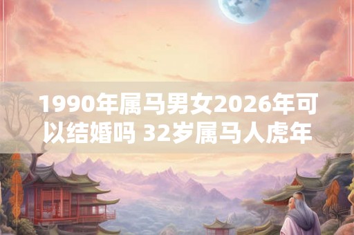 1990年属马男女2026年可以结婚吗 32岁属马人虎年结婚要注意什么