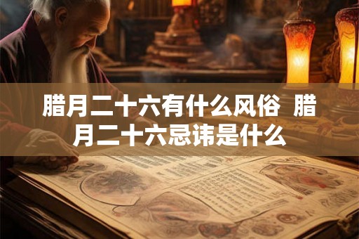 腊月二十六有什么风俗 腊月二十六忌讳是什么 腊月二十六有什么风俗 腊月二十六忌讳是什么