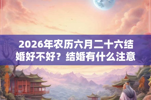 2026年农历六月二十六结婚好不好？结婚有什么注意事项？