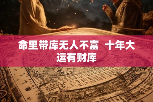 命里带库无人不富 十年大运有财库 命里带库无人不富 十年大运有财库