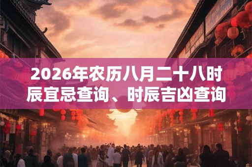 2026年农历八月二十八时辰宜忌查询、时辰吉凶查询
