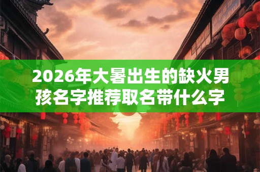 2026年大暑出生的缺火男孩名字推荐取名带什么字 2026年大暑出生的缺火男孩名字推荐取名带什么字