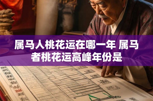 属马人桃花运在哪一年 属马者桃花运高峰年份是