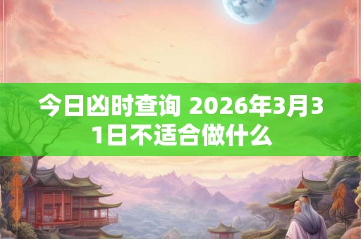 今日凶时查询 2026年3月31日不适合做什么