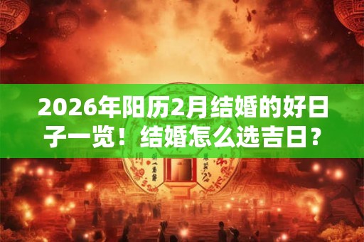 2026年阳历2月结婚的好日子一览！结婚怎么选吉日？