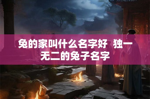 兔的家叫什么名字好  独一无二的兔子名字