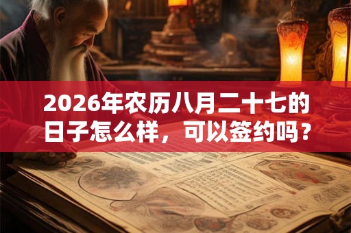 2026年农历八月二十七的日子怎么样，可以签约吗？