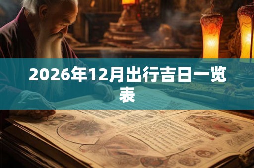 2026年12月出行吉日一览表