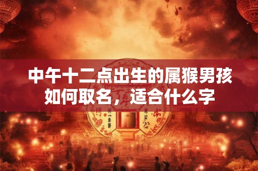 中午十二点出生的属猴男孩如何取名,适合什么字 中午十二点出生的属猴男孩如何取名,适合什么字