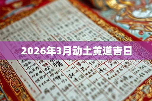 2026年3月动土黄道吉日 2026年3月动土黄道吉日
