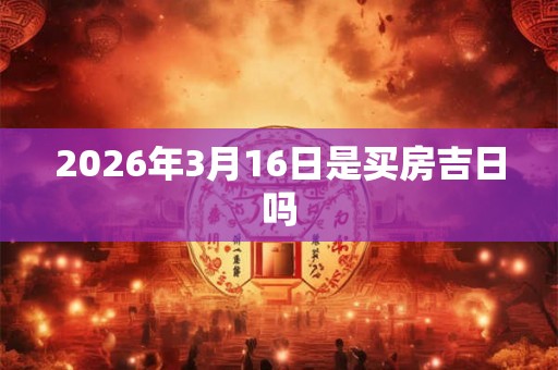 2026年3月16日是买房吉日吗