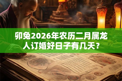 卯兔2026年农历二月属龙人订婚好日子有几天? 卯兔2026年农历二月属龙人订婚好日子有几天?