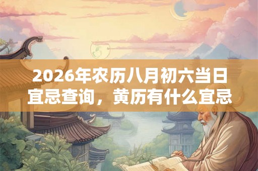 2026年农历八月初六当日宜忌查询,黄历有什么宜忌 2026年农历八月初六当日宜忌查询,黄历有什么宜忌