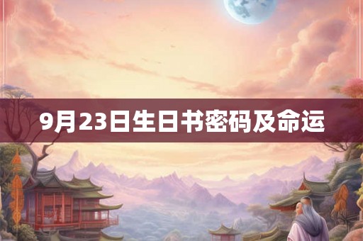 9月23日生日书密码及命运
