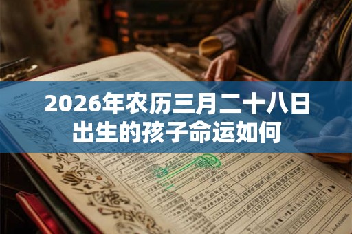 2026年农历三月二十八日出生的孩子命运如何