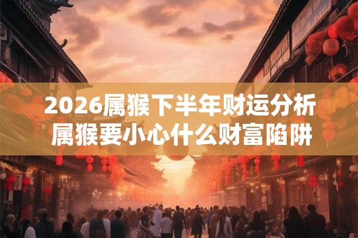 2026属猴下半年财运分析 属猴要小心什么财富陷阱