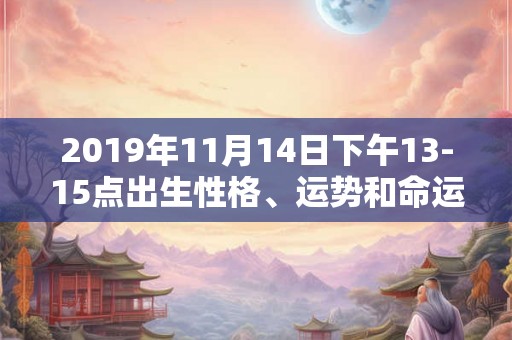 2019年11月14日下午13-15点出生性格、运势和命运