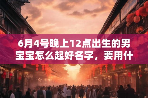 6月4号晚上12点出生的男宝宝怎么起好名字，要用什么字好