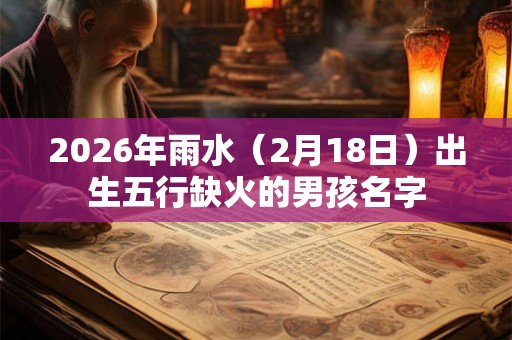2026年雨水（2月18日）出生五行缺火的男孩名字
