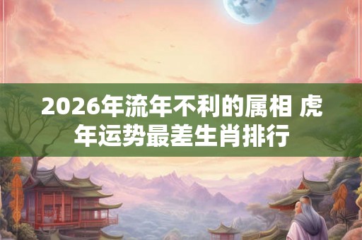 2026年流年不利的属相 虎年运势最差生肖排行