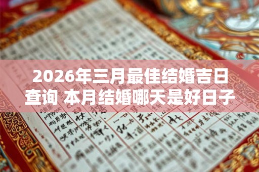 2026年三月最佳结婚吉日查询 本月结婚哪天是好日子 2026年三月最佳结婚吉日查询 本月结婚哪天是好日子