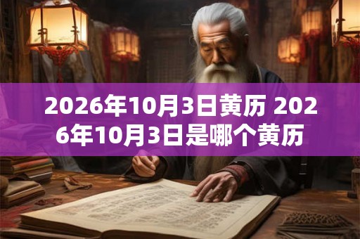 2026年10月3日黄历 2026年10月3日是哪个黄历