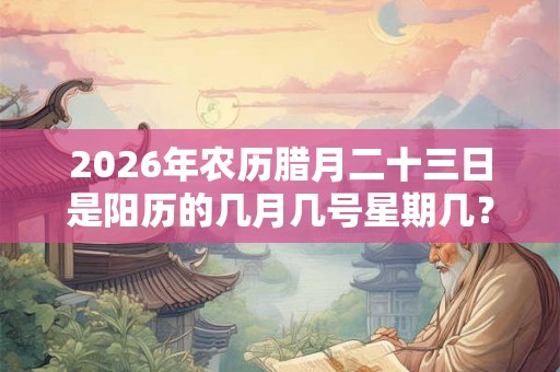 2026年农历腊月二十三日是阳历的几月几号星期几？