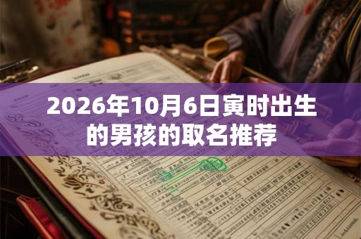 2026年10月6日寅时出生的男孩的取名推荐