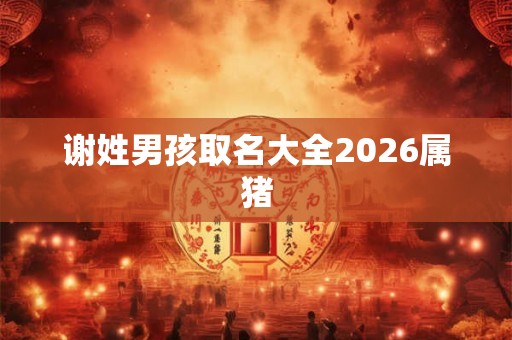 谢姓男孩取名大全2026属猪 谢姓男孩取名大全2026属猪