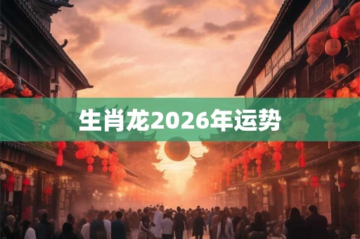 生肖龙2026年运势