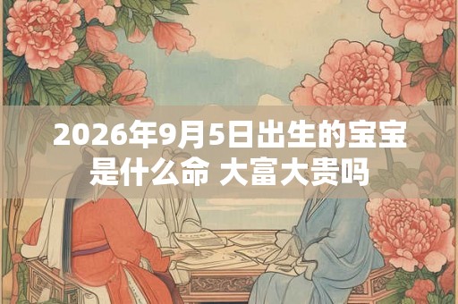 2026年9月5日出生的宝宝是什么命 大富大贵吗