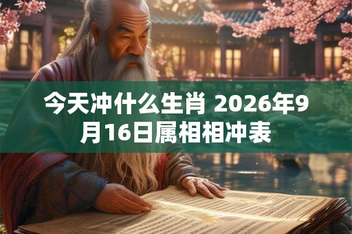 今天冲什么生肖 2026年9月16日属相相冲表