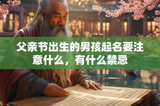 父亲节出生的男孩起名要注意什么,有什么禁忌 父亲节出生的男孩起名要注意什么,有什么禁忌