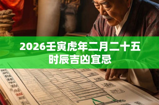 2026壬寅虎年二月二十五时辰吉凶宜忌