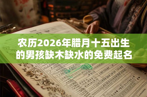 农历2026年腊月十五出生的男孩缺木缺水的免费起名大全