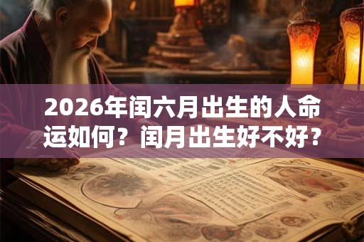 2026年闰六月出生的人命运如何？闰月出生好不好？