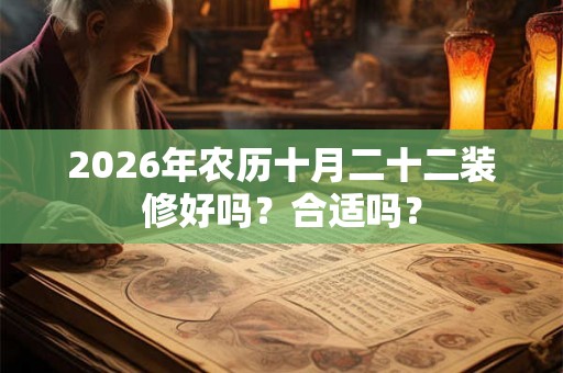 2026年农历十月二十二装修好吗？合适吗？